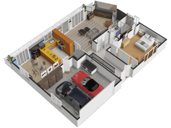 3D Floor Plan-Ground Level3