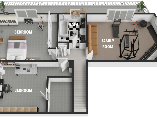 3D Floor Plan-Lower Level1